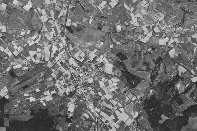 Ortofoto de 1956-1957 del núcleo de Abadiño