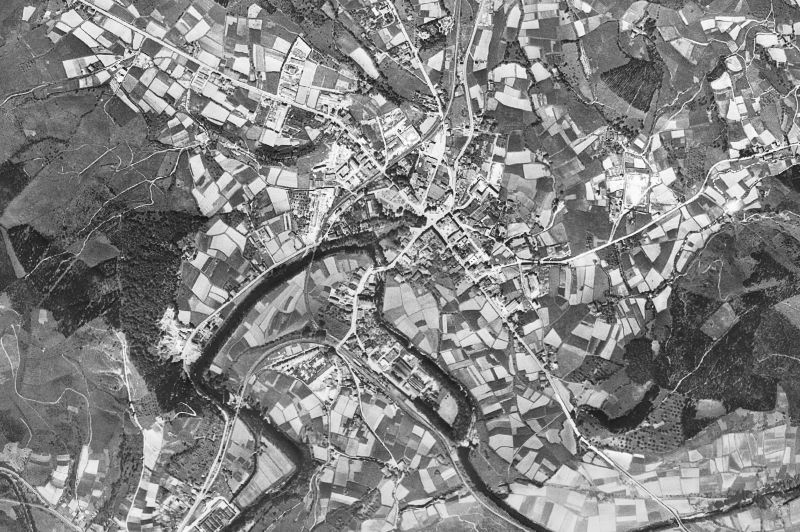 Ortofoto de 1956-1957 del núcleo de Amorebieta-Etxano