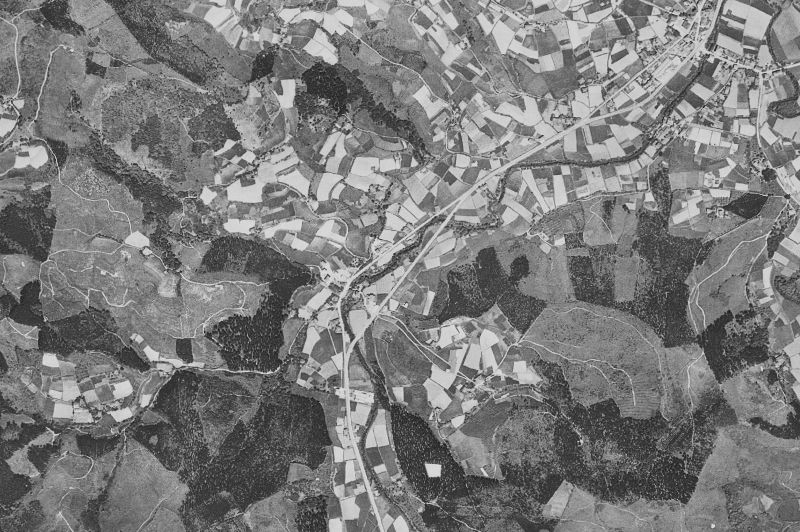 Ortofoto de 1956-1957 del núcleo de Arantzazu