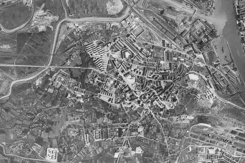 Ortofoto de 1956-1957 del núcleo de Barakaldo