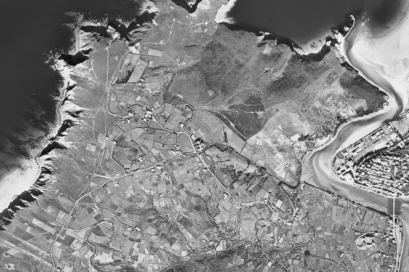 Ortofoto de 1956-1957 del núcleo de Barrika