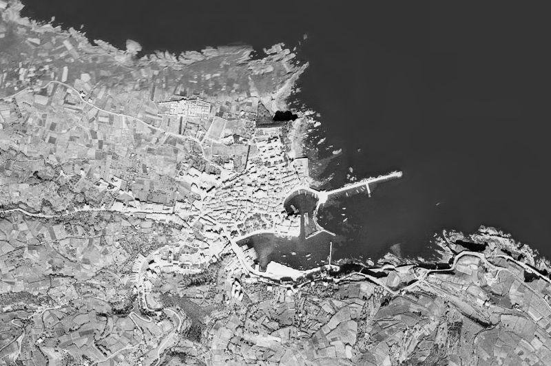 Ortofoto de 1956-1957 del núcleo de Bermeo