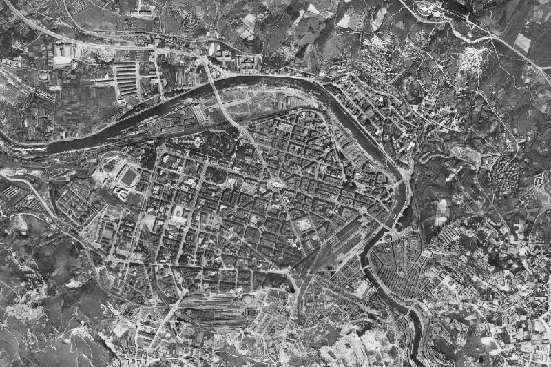 Ortofoto de 1956-1957 del núcleo de Bilbao