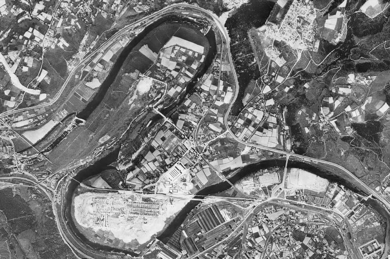 Ortofoto de 1956-1957 del núcleo de Etxebarri