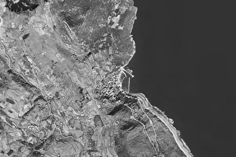 Ortofoto de 1956-1957 del núcleo de Elantxobe