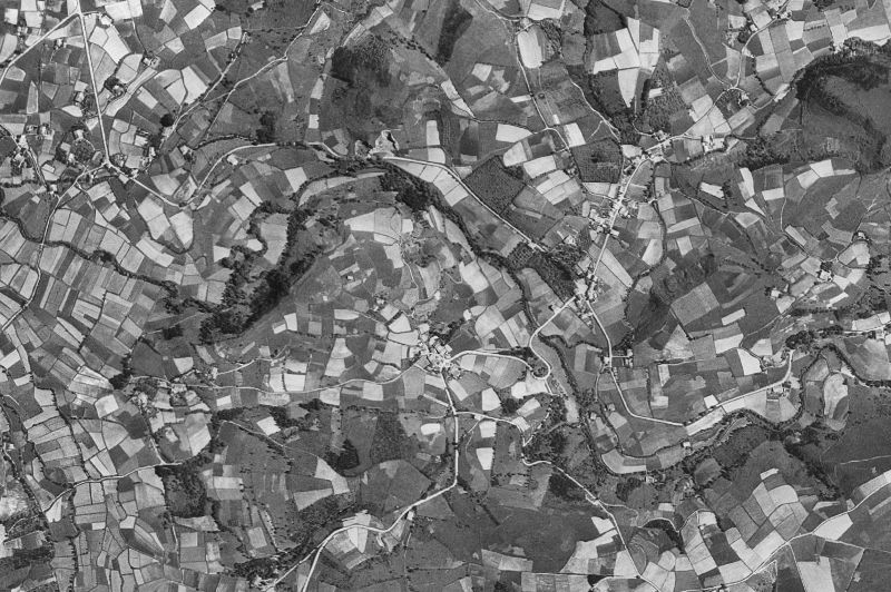 Ortofoto de 1956-1957 del núcleo de Fruiz