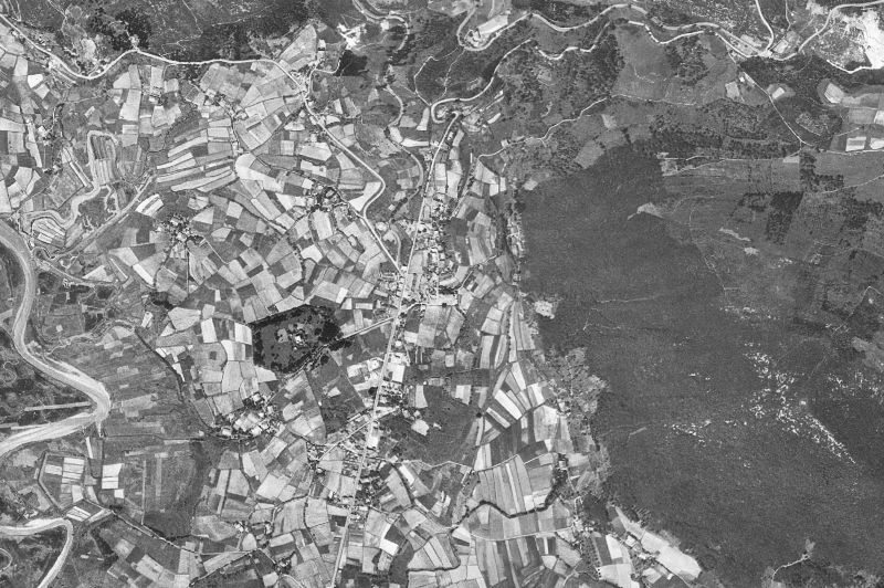 Ortofoto de 1956-1957 del núcleo de Gautegiz Arteaga