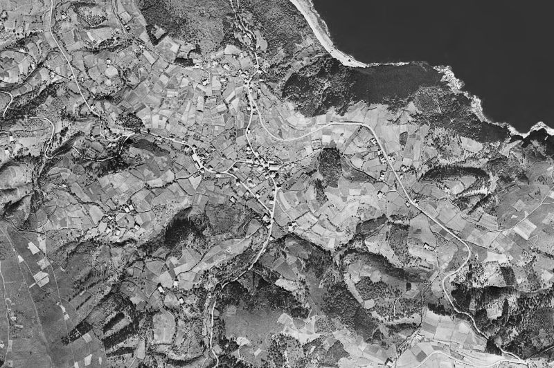 Ortofoto de 1956-1957 del núcleo de Ibarrangelu