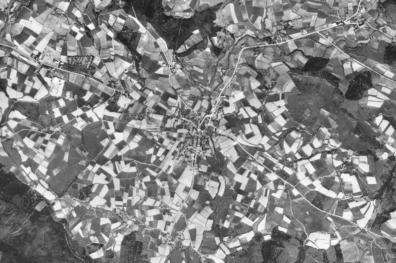 Ortofoto de 1956-1957 del núcleo de Larrabetzu