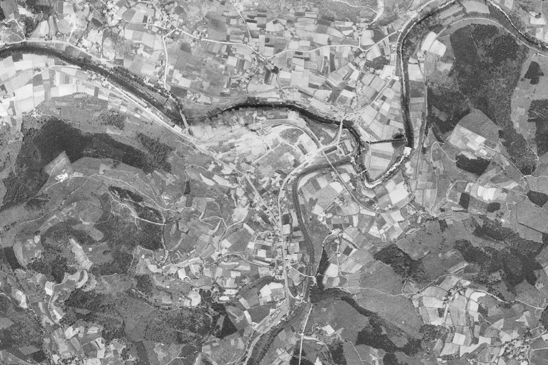 Ortofoto de 1956-1957 del núcleo de Lemoa