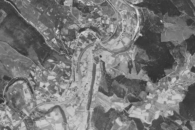 Ortofoto de 1956-1957 del núcleo de Ugao-Miraballes