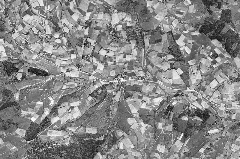 Ortofoto de 1956-1957 del núcleo de Muxika