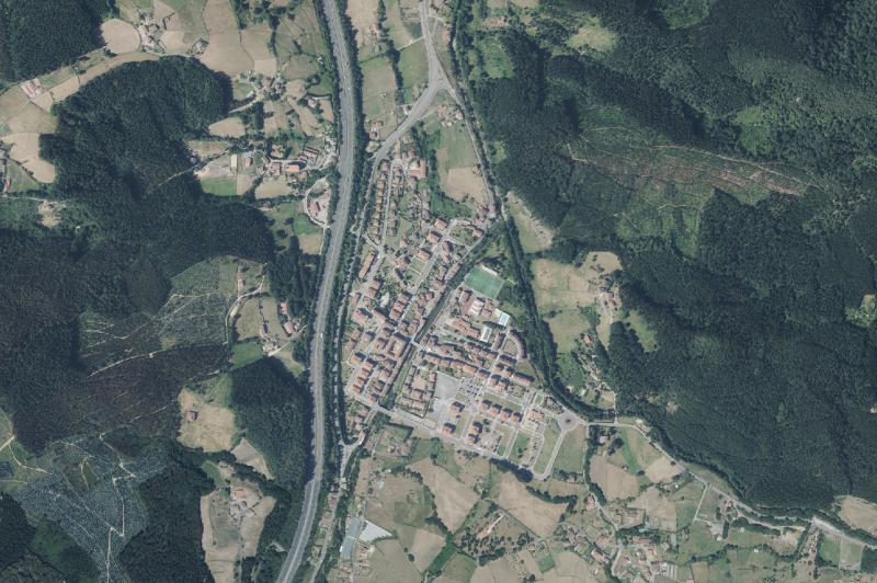 Ortofoto actual del núcleo de Orozko