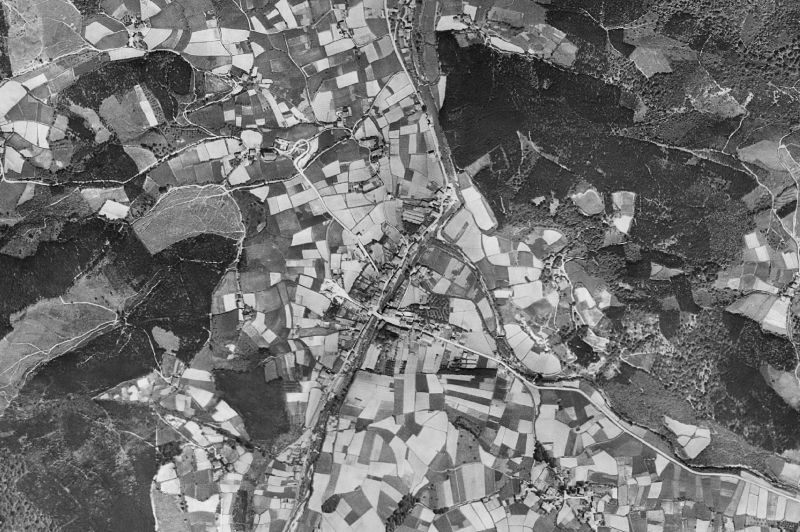 Ortofoto de 1956-1957 del núcleo de Orozko