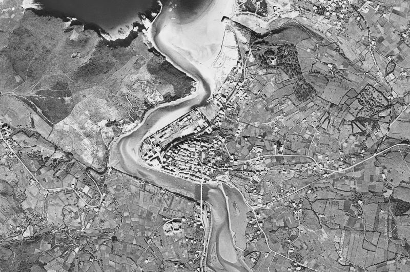 Ortofoto de 1956-1957 del núcleo de Plentzia