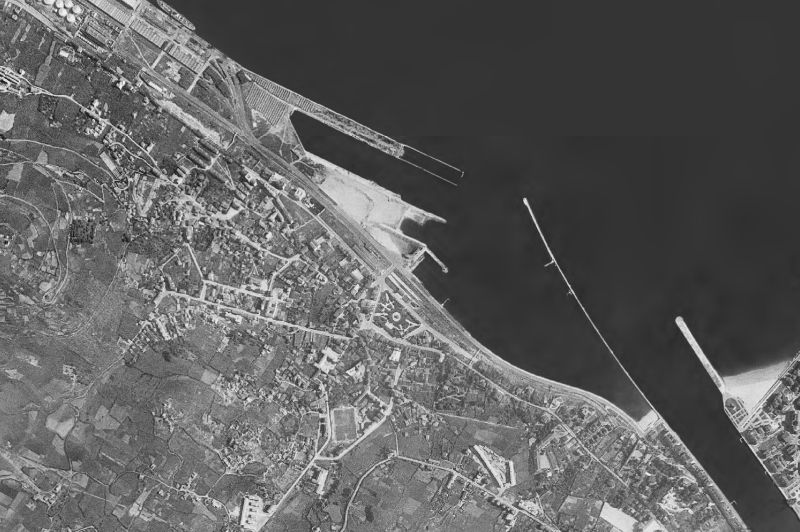Ortofoto de 1956-1957 del núcleo de Santurtzi