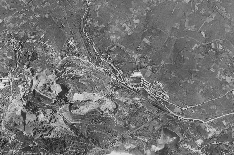 Ortofoto de 1956-1957 del núcleo de Ortuella