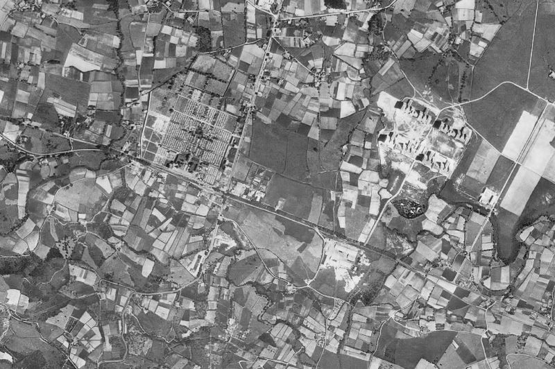Ortofoto de 1956-1957 del núcleo de Derio