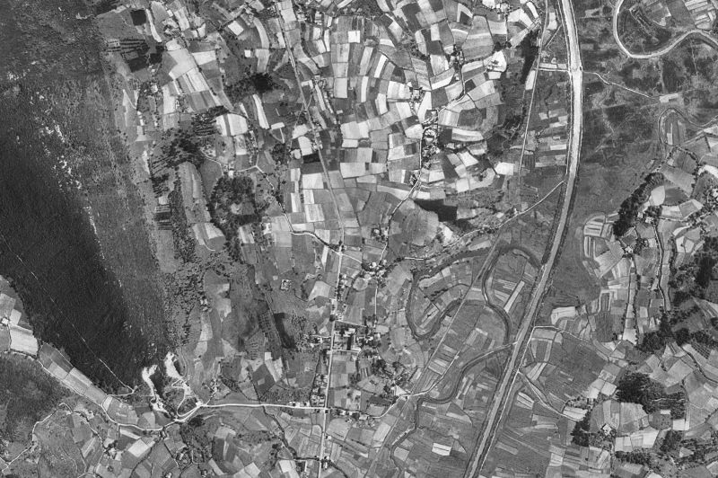 Ortofoto de 1956-1957 del núcleo de Forua