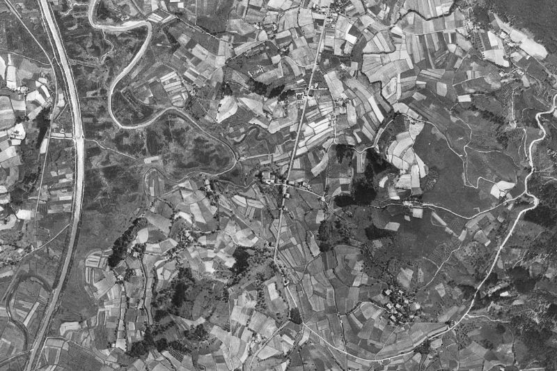 Ortofoto de 1956-1957 del núcleo de Kortezubi