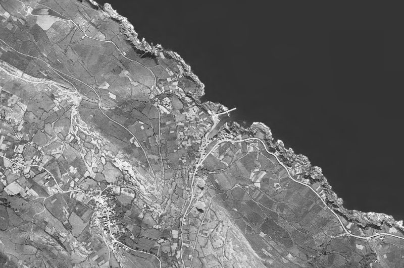 Ortofoto de 1956-1957 del núcleo de Zierbena