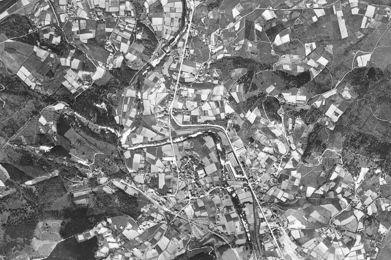 Ortofoto de 1956-1957 del núcleo de Usansolo