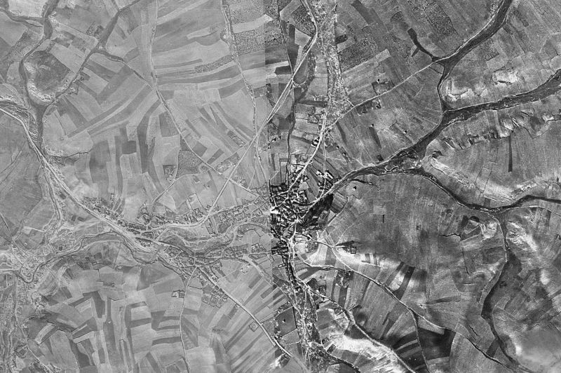 Ortofoto de 1956-1957 del núcleo de Andavías