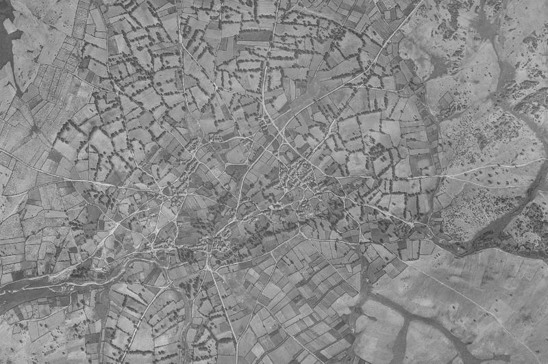 Ortofoto de 1956-1957 del núcleo de Argañín