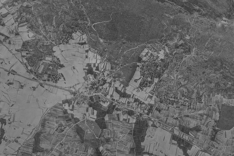 Ortofoto de 1956-1957 del núcleo de Asturianos