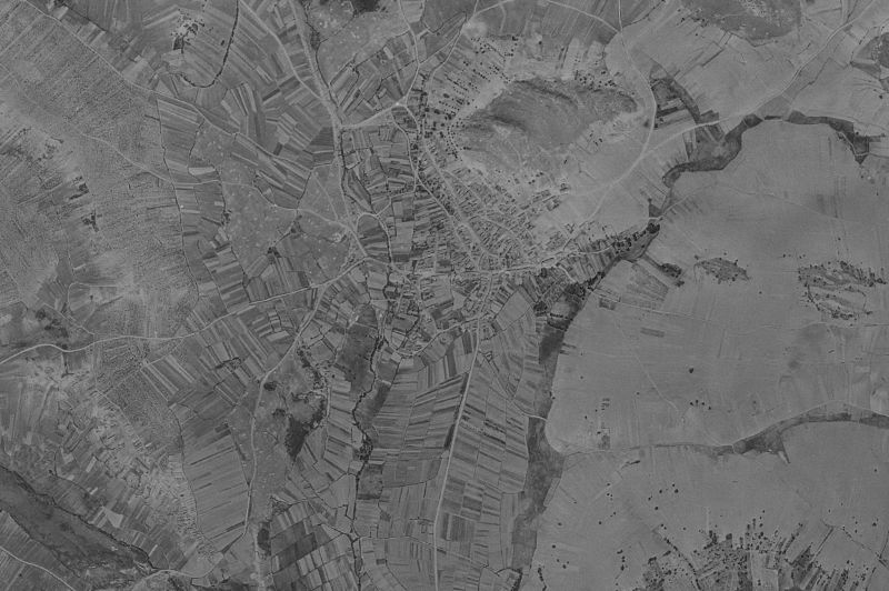Ortofoto de 1956-1957 del núcleo de Ayoó de Vidriales