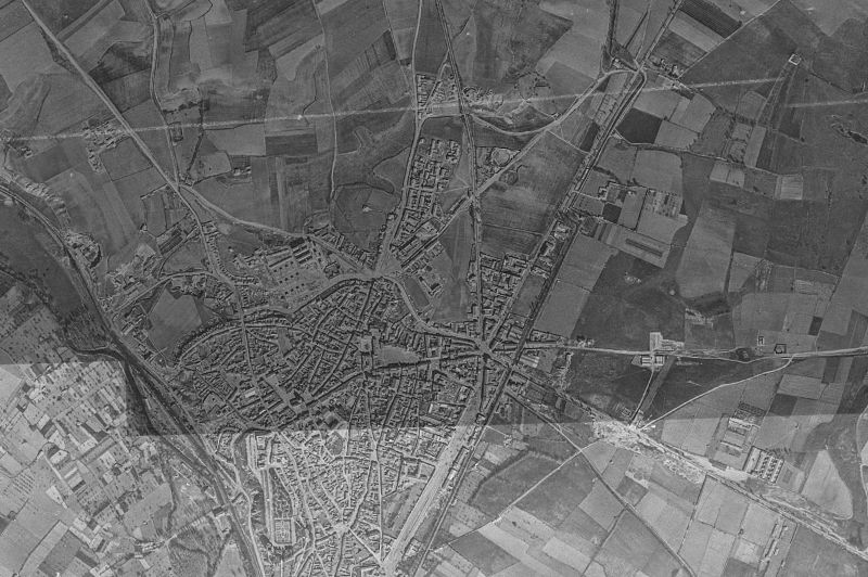 Ortofoto de 1956-1957 del núcleo de Benavente