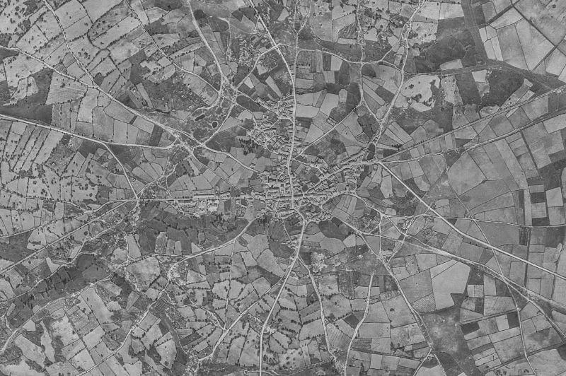 Ortofoto de 1956-1957 del núcleo de Bermillo de Sayago