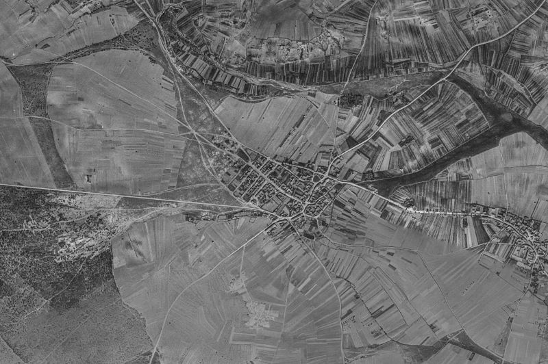 Ortofoto de 1956-1957 del núcleo de Brime de Sog
