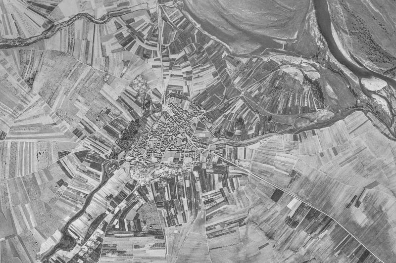 Ortofoto de 1956-1957 del núcleo de Burganes de Valverde