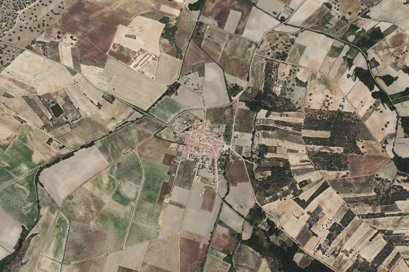 Ortofoto actual del núcleo de Cabañas de Sayago