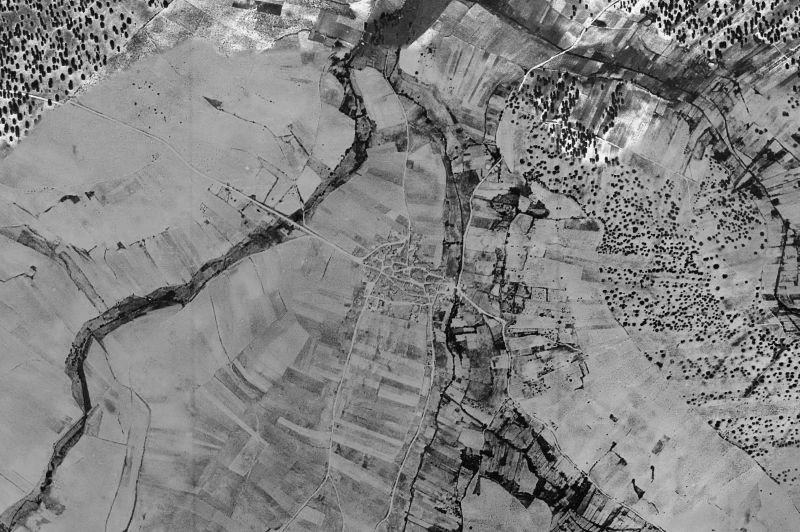 Ortofoto de 1956-1957 del núcleo de Cabañas de Sayago