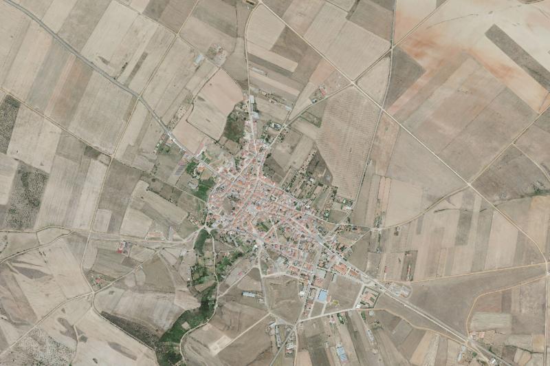 Ortofoto actual del núcleo de Carbajales de Alba
