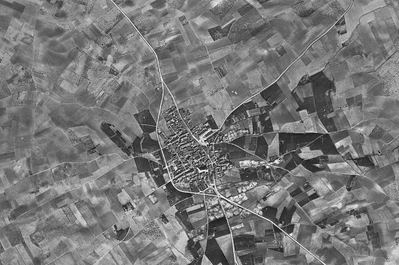 Ortofoto de 1956-1957 del núcleo de Casaseca de las Chanas