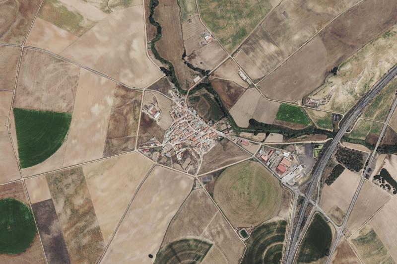 Ortofoto actual del núcleo de Castrillo de la Guareña
