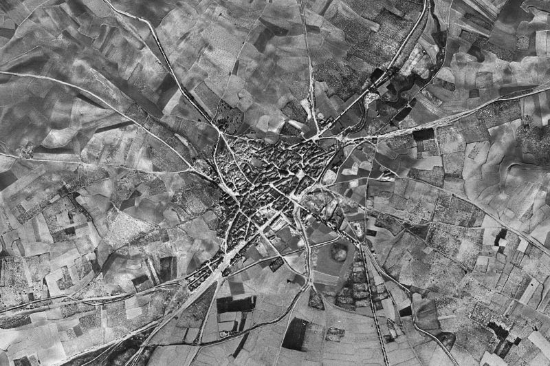 Ortofoto de 1956-1957 del núcleo de Coreses