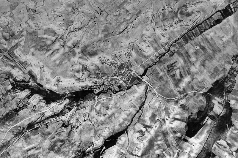 Ortofoto de 1956-1957 del núcleo de Cuelgamures