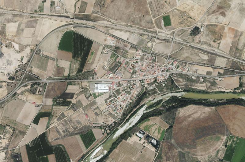 Ortofoto actual del núcleo de Fresno de la Ribera