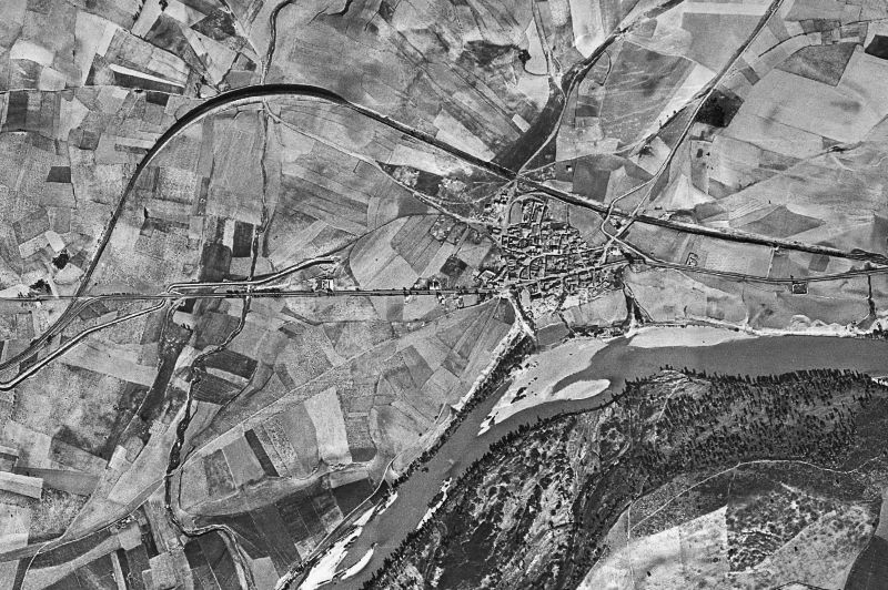 Ortofoto de 1956-1957 del núcleo de Fresno de la Ribera