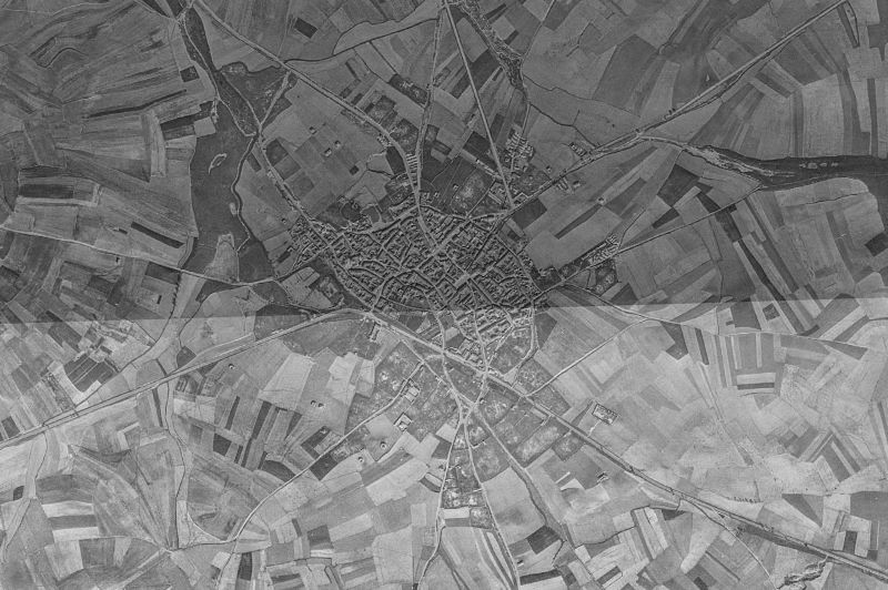 Ortofoto de 1956-1957 del núcleo de Fuentes de Ropel