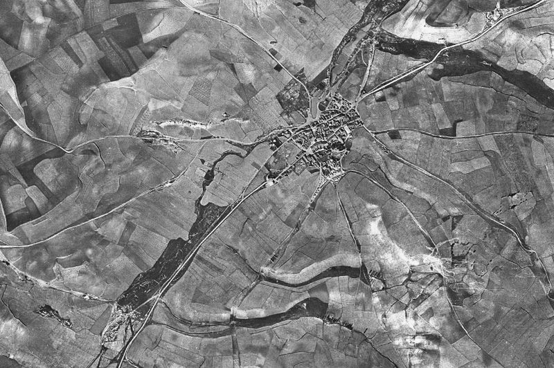 Ortofoto de 1956-1957 del núcleo de Gallegos del Pan