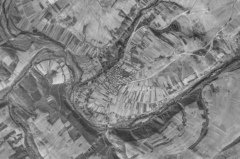 Ortofoto de 1956-1957 del núcleo de Gallegos del Río
