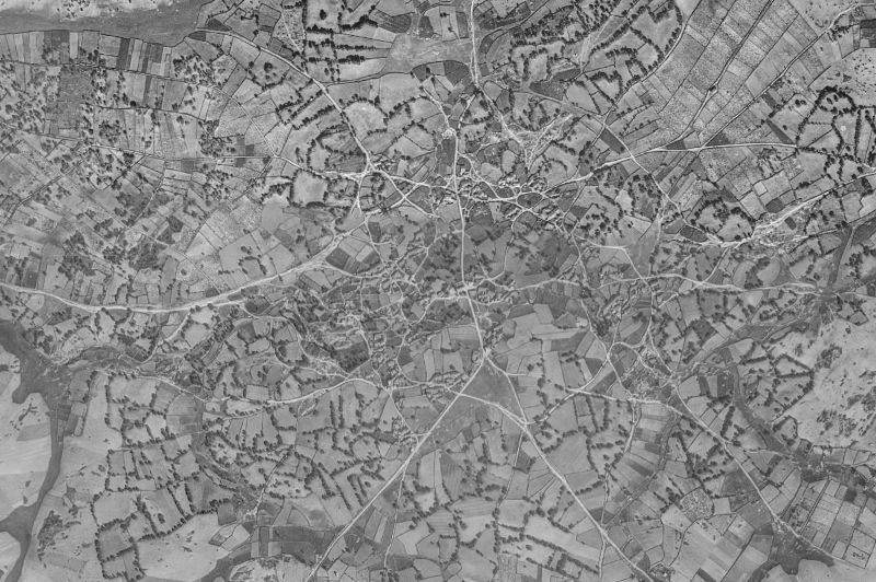 Ortofoto de 1956-1957 del núcleo de Gamones