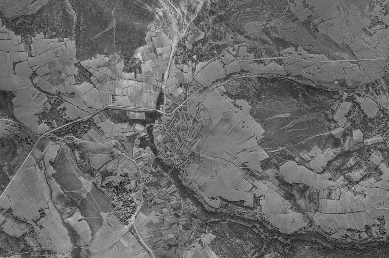 Ortofoto de 1956-1957 del núcleo de Justel