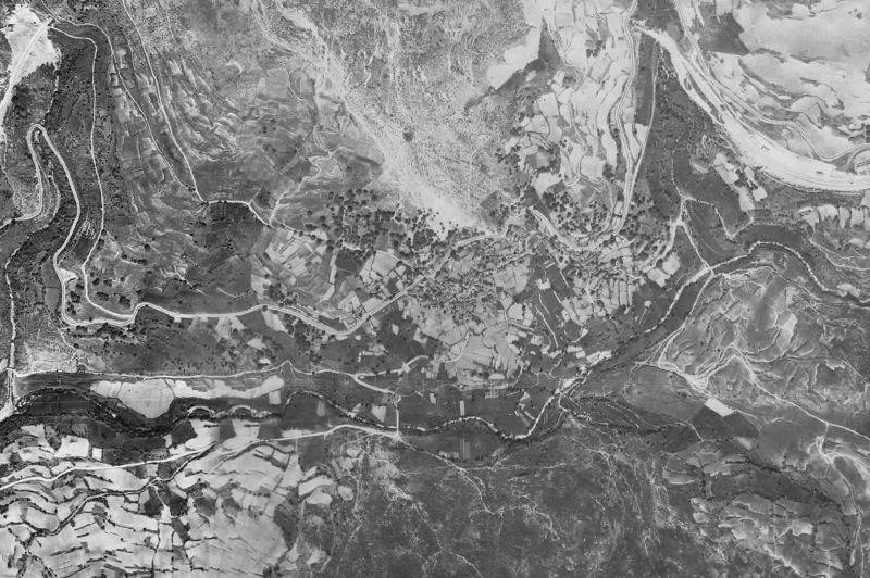 Ortofoto de 1956-1957 del núcleo de Lubián
