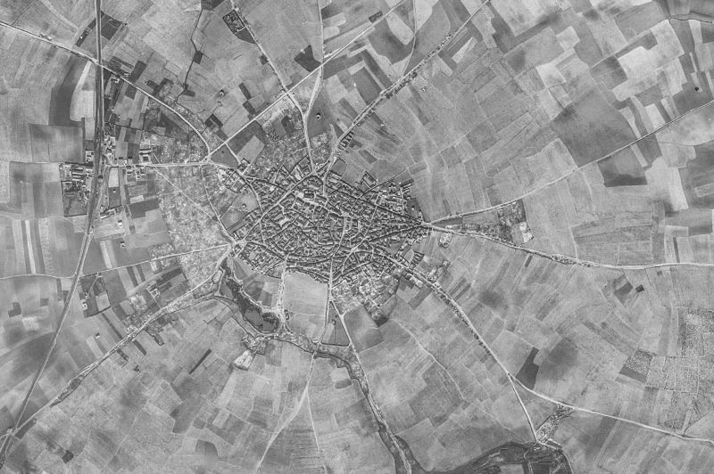 Ortofoto de 1956-1957 del núcleo de Manganeses de la Lampreana